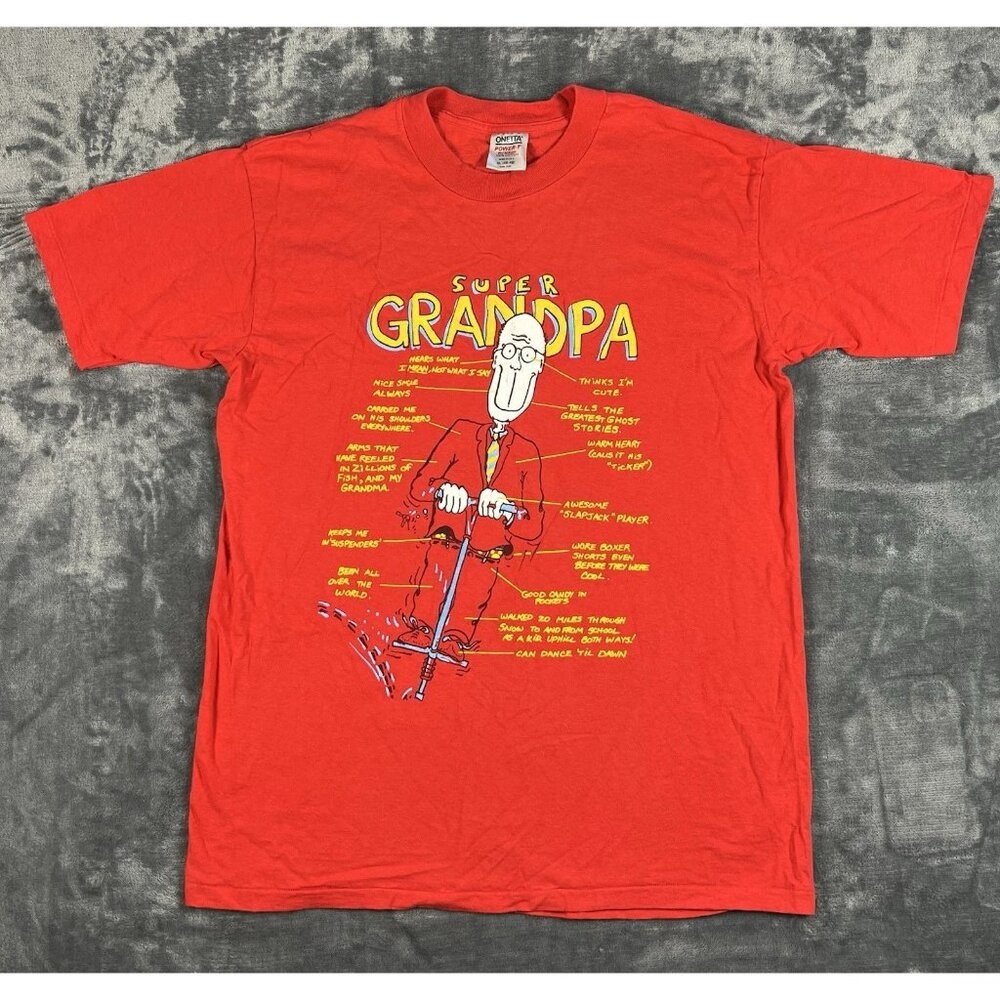 Super Grandpa Red Graphic Tee
